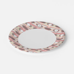 Geometric pattern in aztec style 2 paper plate