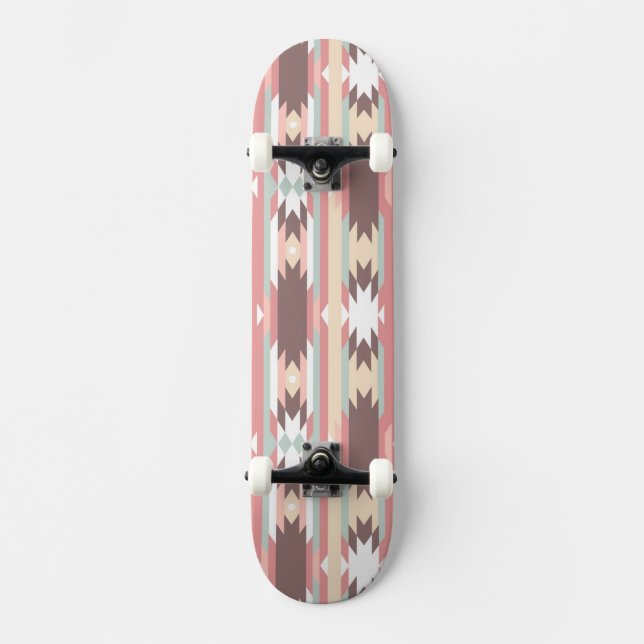 Geometric pattern in aztec style 2 skateboard (Front)