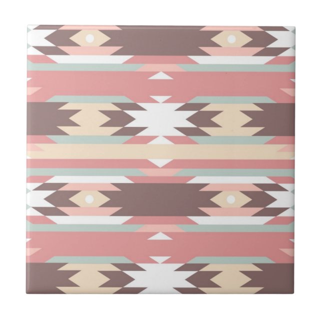 Geometric pattern in aztec style 2 tile (Front)