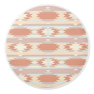 Geometric pattern in aztec style 3 ceramic knob