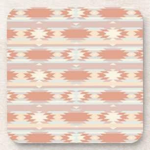 Geometric pattern in aztec style 3 coaster