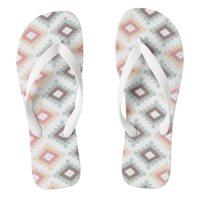 Geometric pattern in aztec style jandals (Footbed)