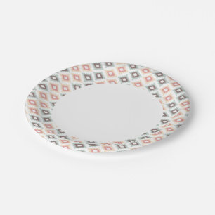 Geometric pattern in aztec style paper plate