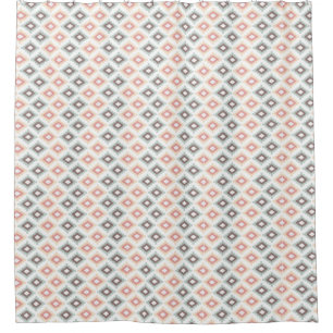 Geometric pattern in aztec style shower curtain
