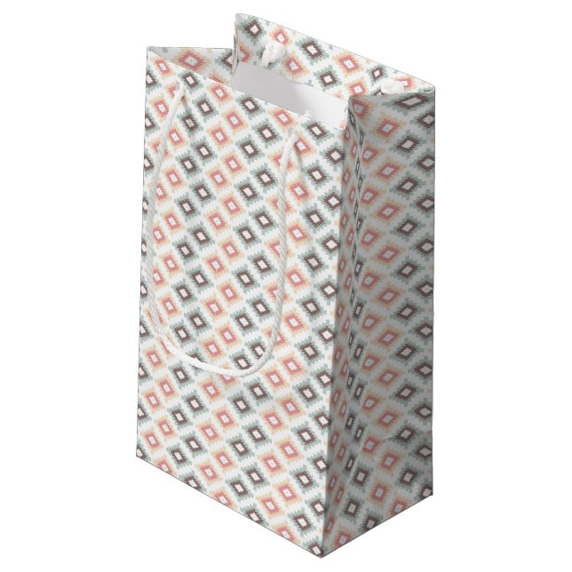 Geometric pattern in aztec style small gift bag (Back Angled)