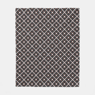 Geometric Pattern in Black and Warm Brown Tones Fleece Blanket