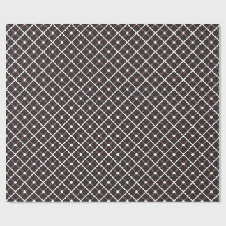 Geometric Pattern in Black and Warm Brown Tones Wrapping Paper