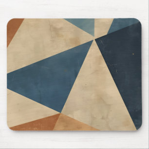 Geometric Pattern in Blues, Tans, and Rust Mouse Pad