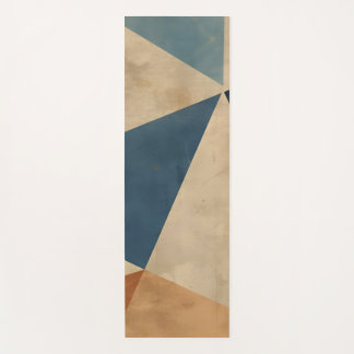 Geometric Pattern in Blues, Tans, and Rust Yoga Mat