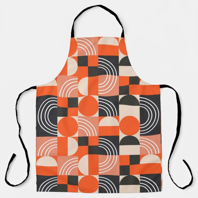 Geometric pattern in bright color blocks.  apron (Front)
