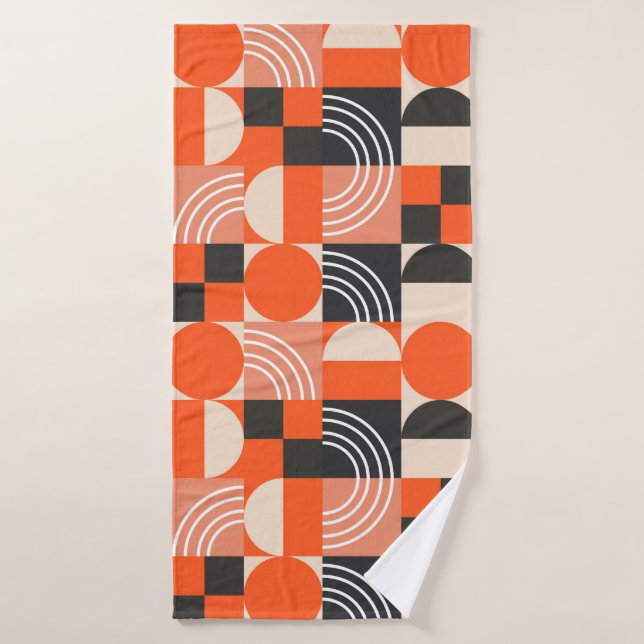 Geometric pattern in bright colour blocks.  bath towel (Bath Towel)