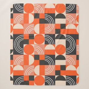 Geometric pattern in bright colour blocks.  sherpa blanket