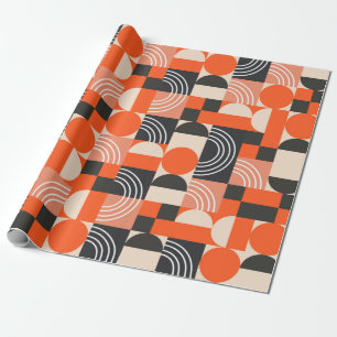 Geometric pattern in bright colour blocks. wrapping paper
