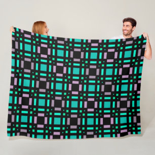 Geometric pattern in green and geometric colors pl fleece blanket