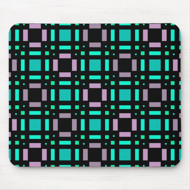 Geometric pattern in green and geometric colours p mouse pad (Front)