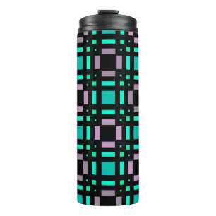 Geometric pattern in green and geometric colours p thermal tumbler