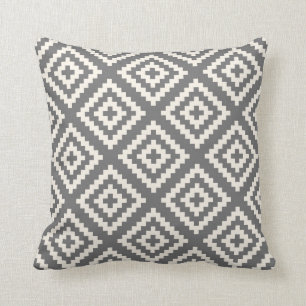 Geometric Pattern in Grey and Cream Cushion