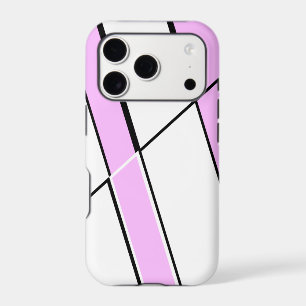 Geometric Pattern in Pink and White