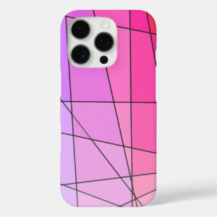 Geometric Pattern in Pink Ombre iPhone 16 Pro Case