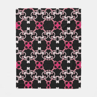 Geometric Pattern In Pink, White And Purple. Fleece Blanket