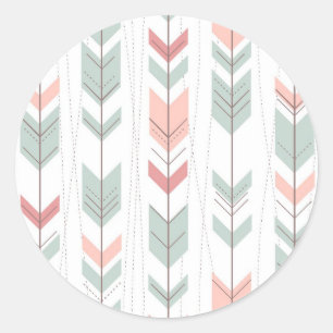 Geometric pattern in retro style classic round sticker