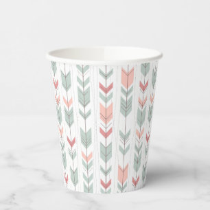 Geometric pattern in retro style paper cups