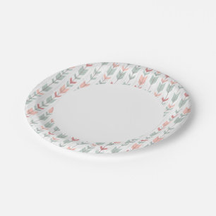 Geometric pattern in retro style paper plate