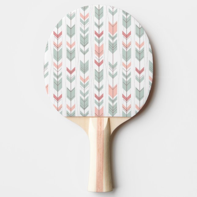 Geometric pattern in retro style ping pong paddle (Front)