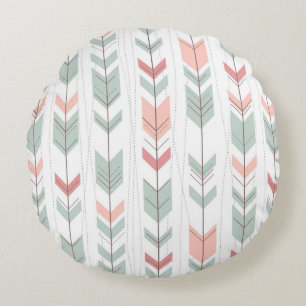 Geometric pattern in retro style round cushion