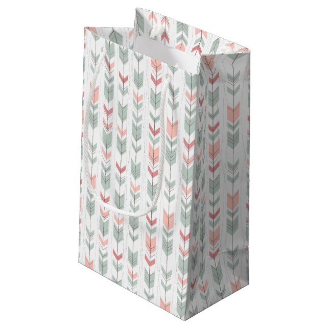Geometric pattern in retro style small gift bag (Back Angled)