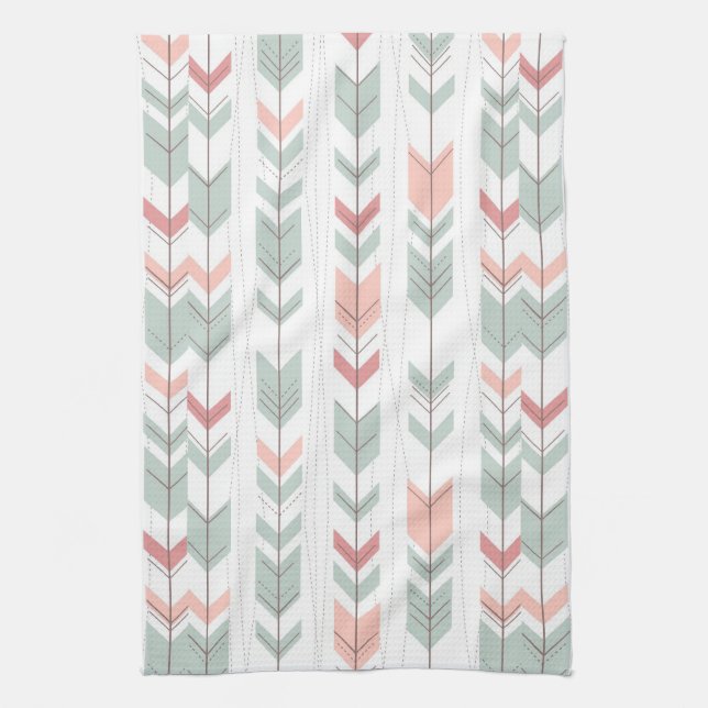Geometric pattern in retro style tea towel (Vertical)