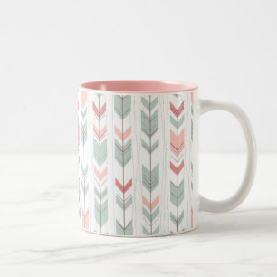 Geometric pattern in retro style Two-Tone coffee mug
