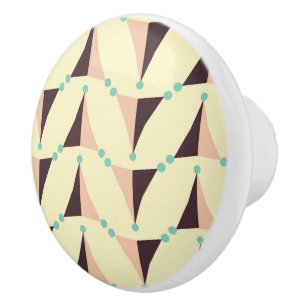 Geometric pattern in retro vibe ceramic knob