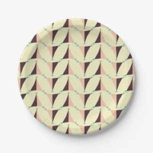 Geometric pattern in retro vibe paper plate