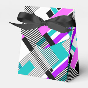 geometric pattern in striped and neon colours favour box