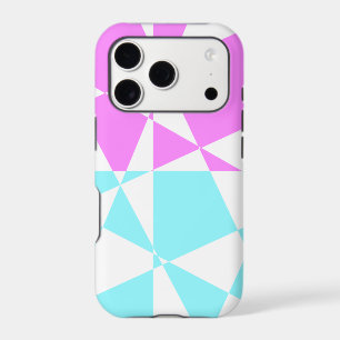 Geometric Pattern in White, Pink and Light Blue
