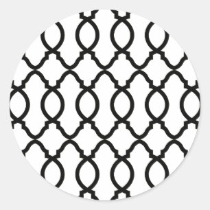 Geometric Pattern Lattice  Classic Round Sticker