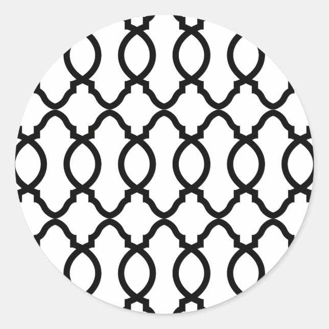 Geometric Pattern Lattice  Classic Round Sticker (Front)