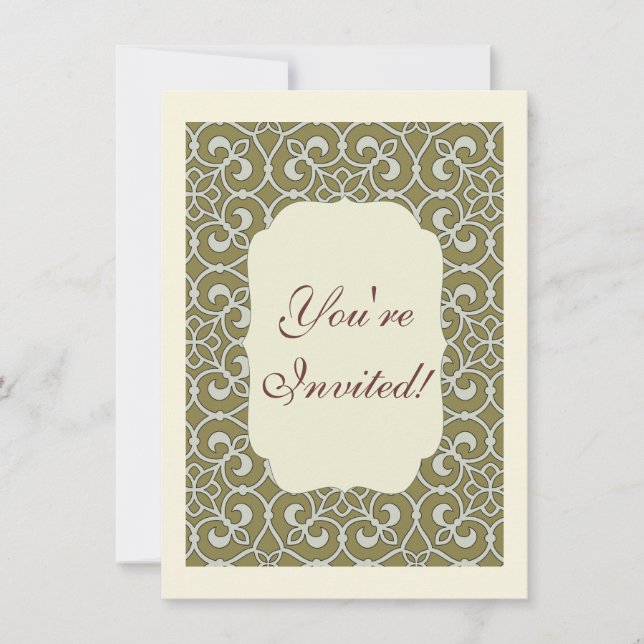 Geometric Pattern Lattice  Invitation (Front)