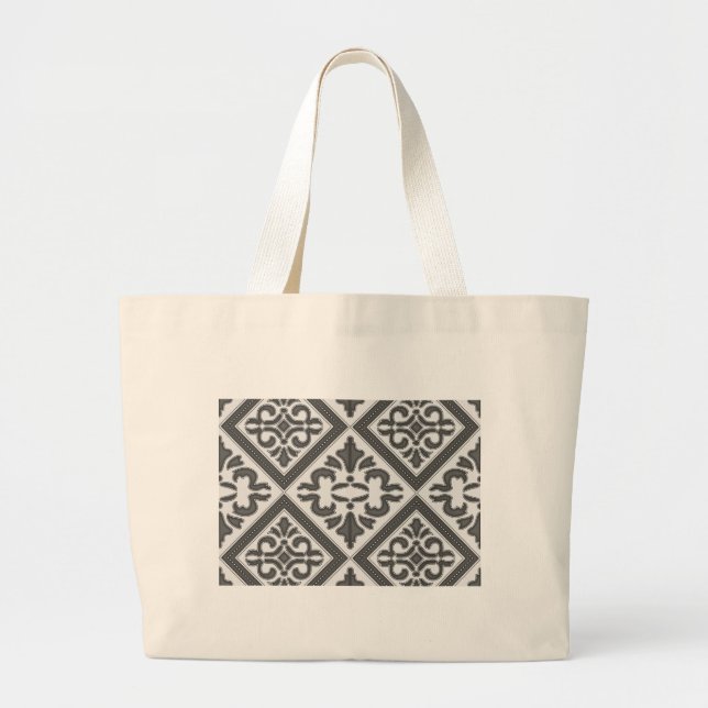 Geometric Pattern Lattice  Large Tote Bag (Front)