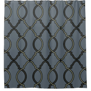 Geometric Pattern Lattice  Shower Curtain