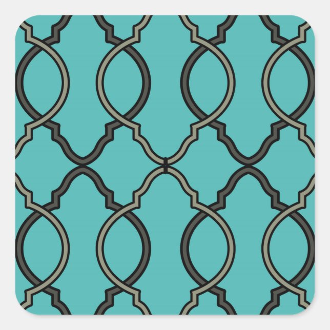 Geometric Pattern Lattice  Square Sticker (Front)