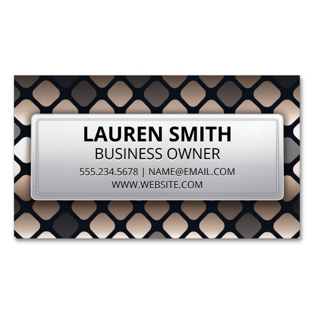 Geometric Pattern Magnetic Business Card (Front)