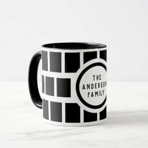 Geometric Pattern Modern Black and White Mug