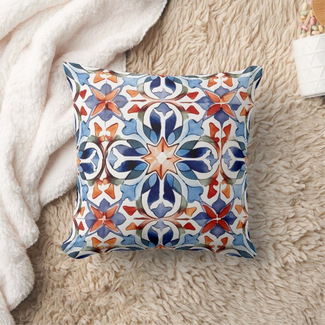 Geometric Pattern Modern Smile Cushion (Blanket)