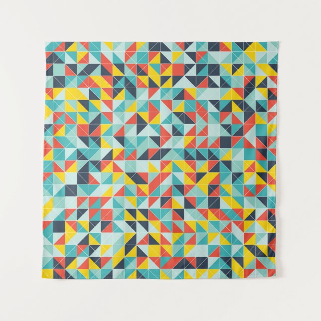 Geometric pattern. Mosaic colourful background of  Tapestry (Front)