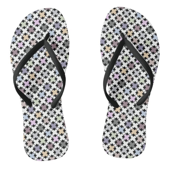 Geometric pattern multicolored  jandals (Footbed)