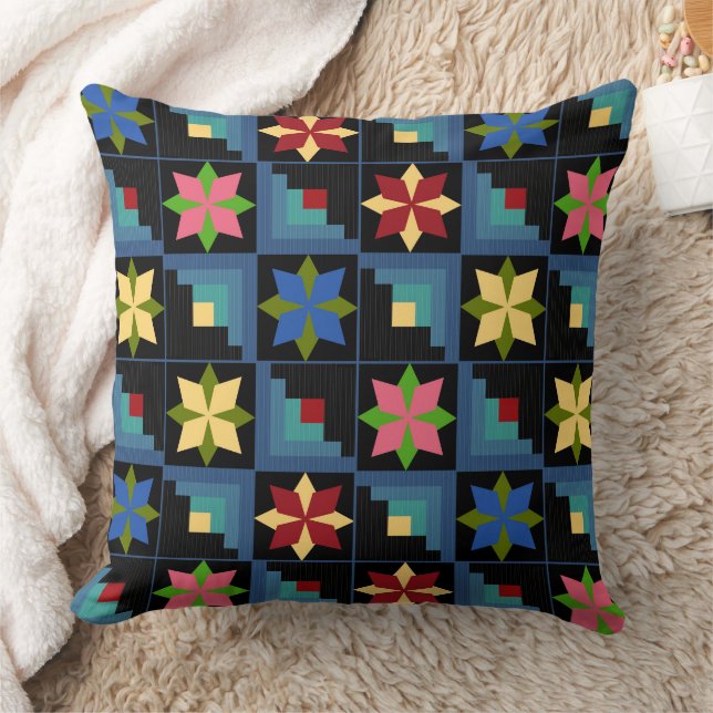 Geometric pattern multicolored patchwork  cushion (Blanket)