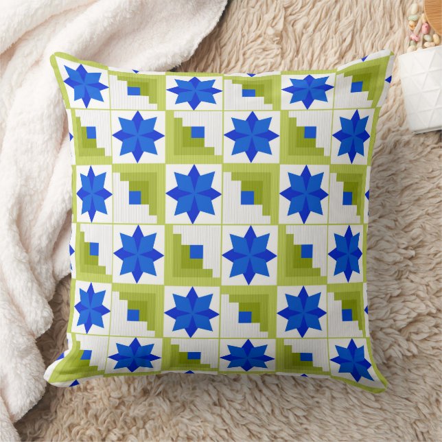 Geometric pattern multicolored patchwork cushion (Blanket)
