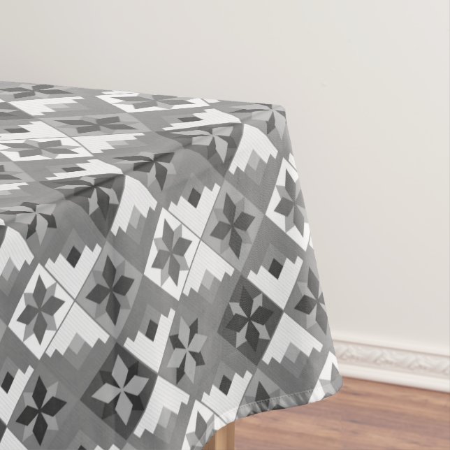 Geometric pattern multicolored patchwork  tablecloth (In Situ)